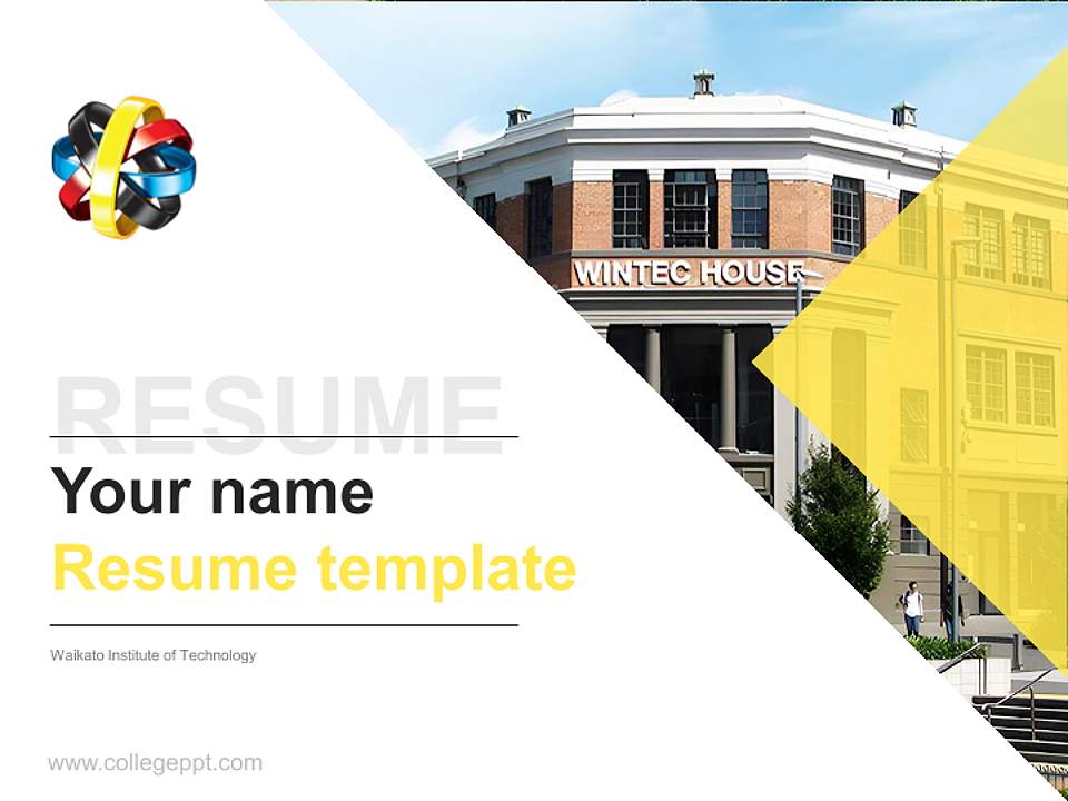 Waikato Institute of Technology Resume PPT Template4:3 ratio PPT effect preview image5
