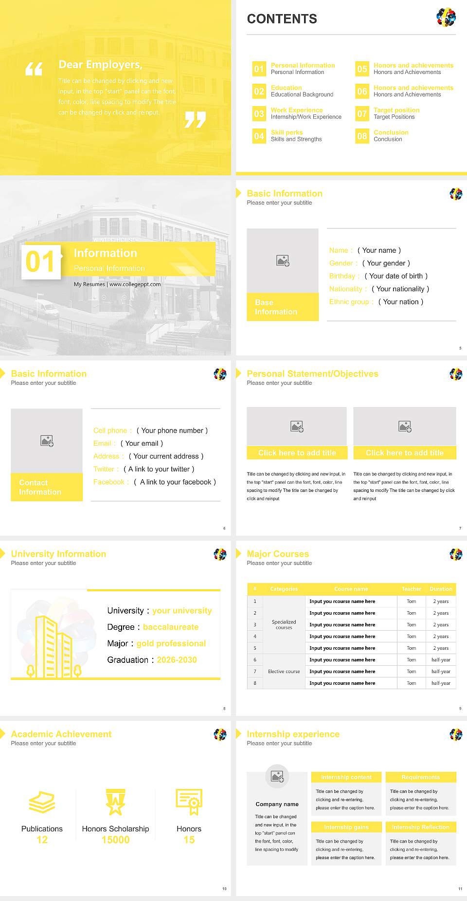 Waikato Institute of Technology Resume PPT Template4:3 ratio PPT effect preview image2