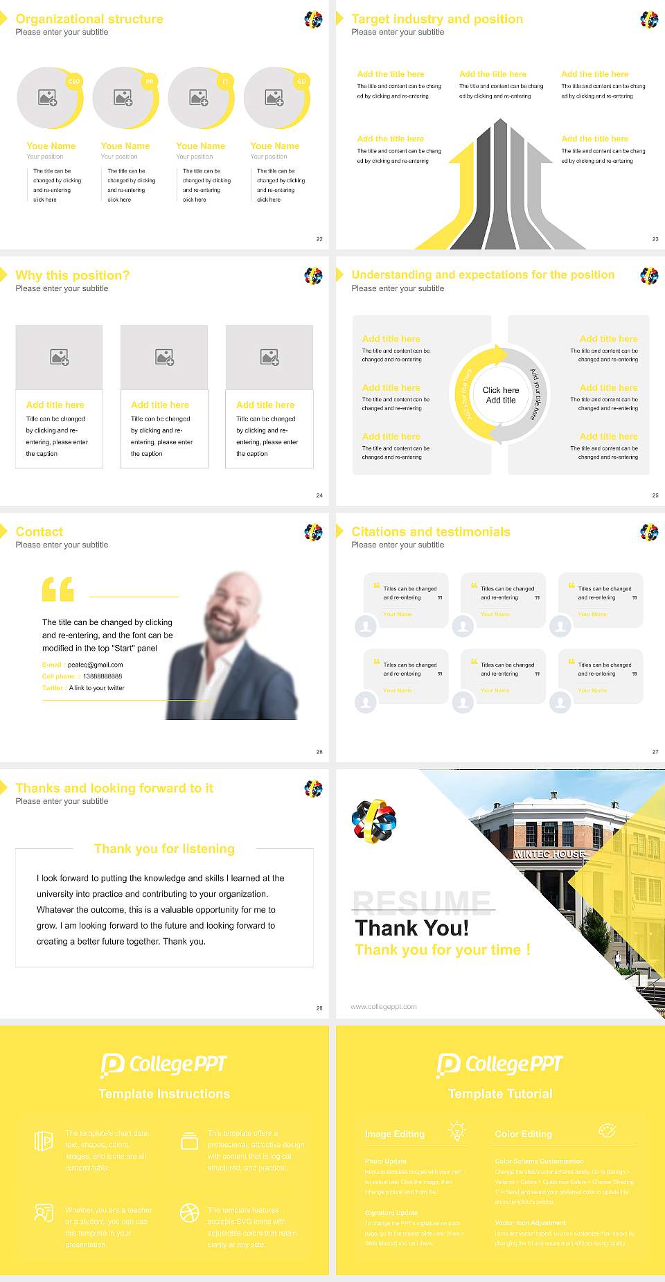 Waikato Institute of Technology Resume PPT Template4:3 ratio PPT effect preview image4