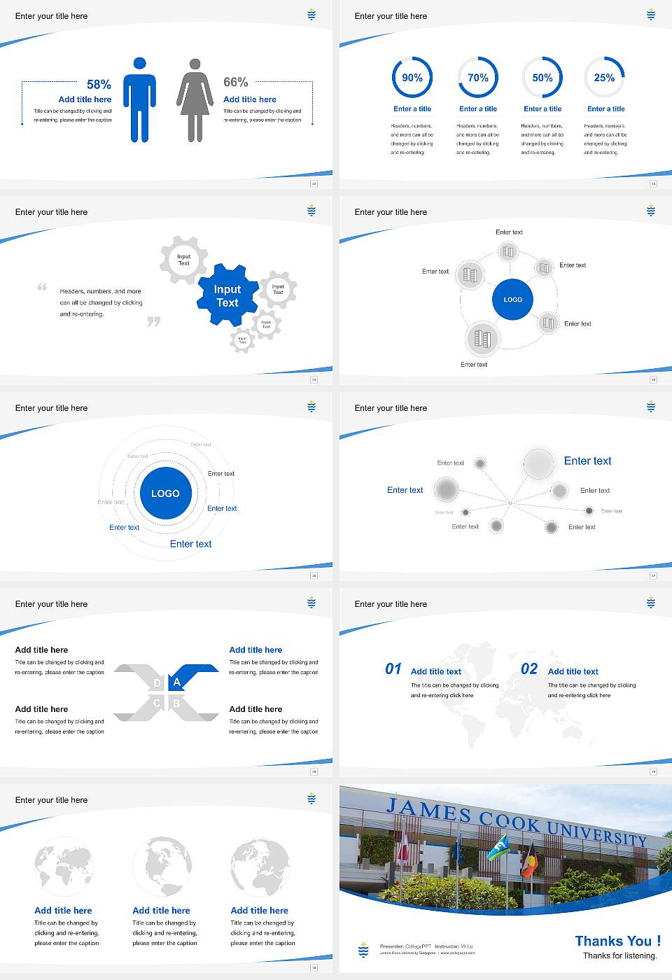 James Cook University Singapore Course/Courseware Creation PPT Template16:9 ratio PPT effect preview image4