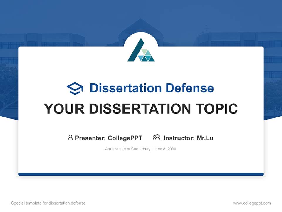 Ara Institute of Canterbury Graduation Thesis Defense PPT Template4:3 ratio PPT effect preview image7