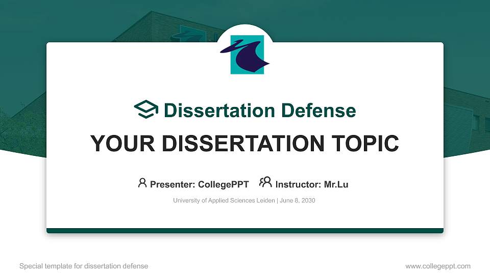 University of Applied Sciences Leiden Graduation Thesis Defense PPT Template16:9 ratio PPT effect preview image