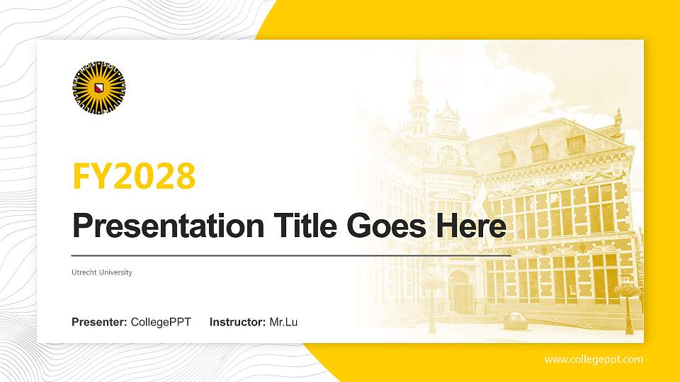 Utrecht University Academic Presentation/Research Findings Report PPT Template16:9 ratio PPT effect preview image