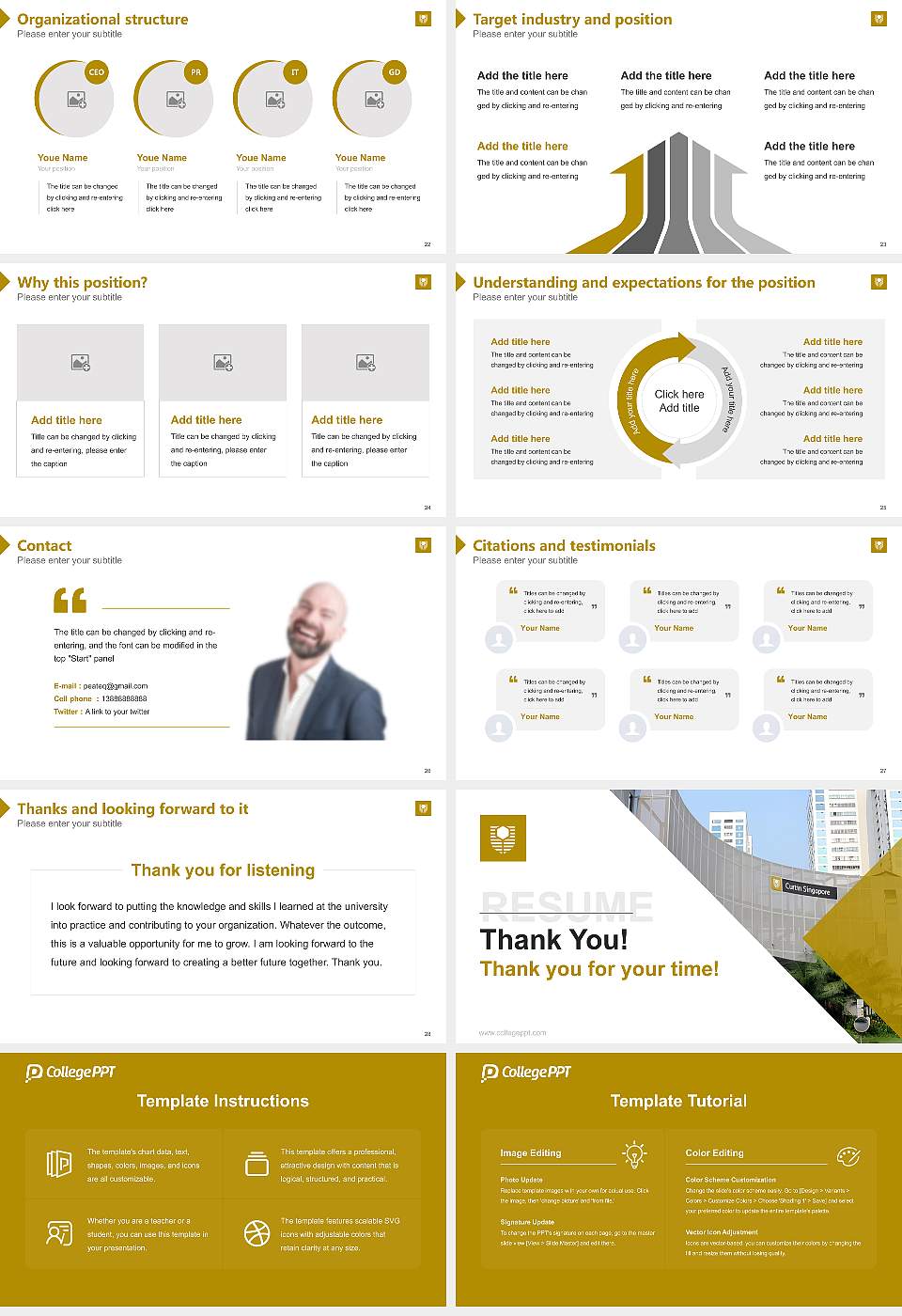Curtin Singapore Resume PPT Template16:9 ratio PPT effect preview image4