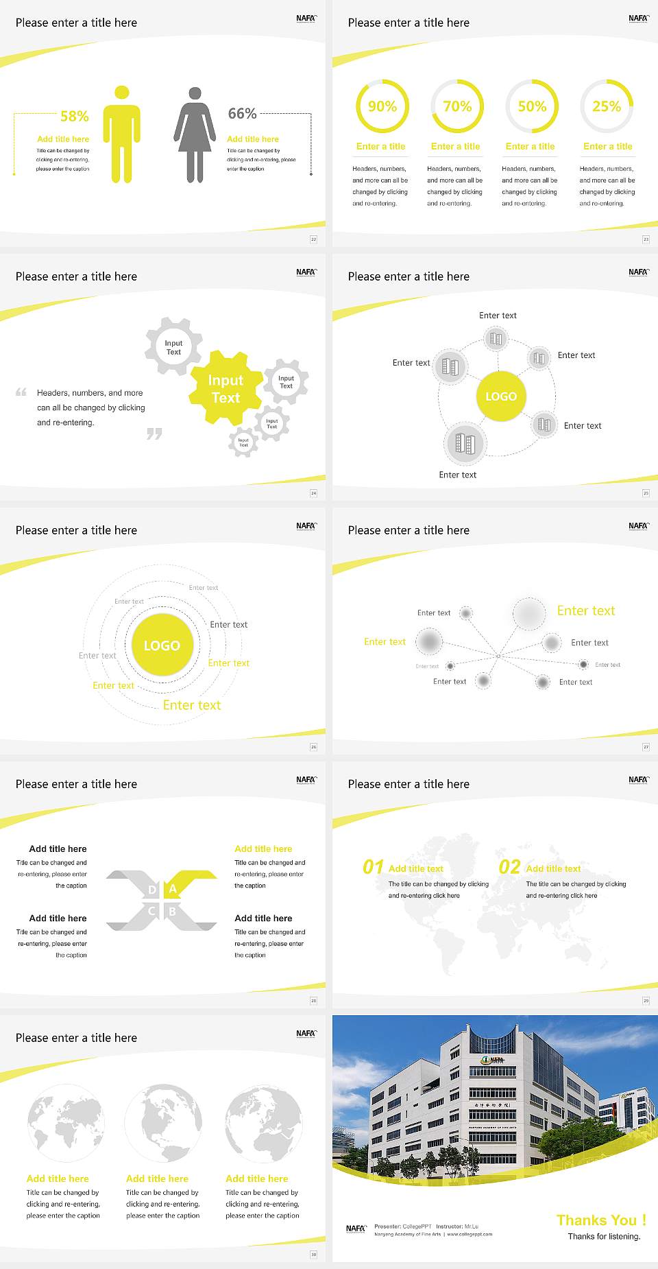 Nanyang Academy of Fine Arts Course/Courseware Creation PPT Template4:3 ratio PPT effect preview image4
