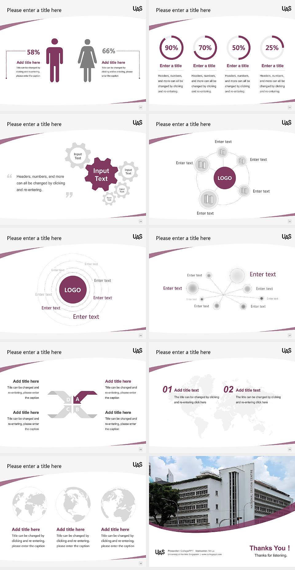 University of the Arts Singapore Course/Courseware Creation PPT Template4:3 ratio PPT effect preview image4