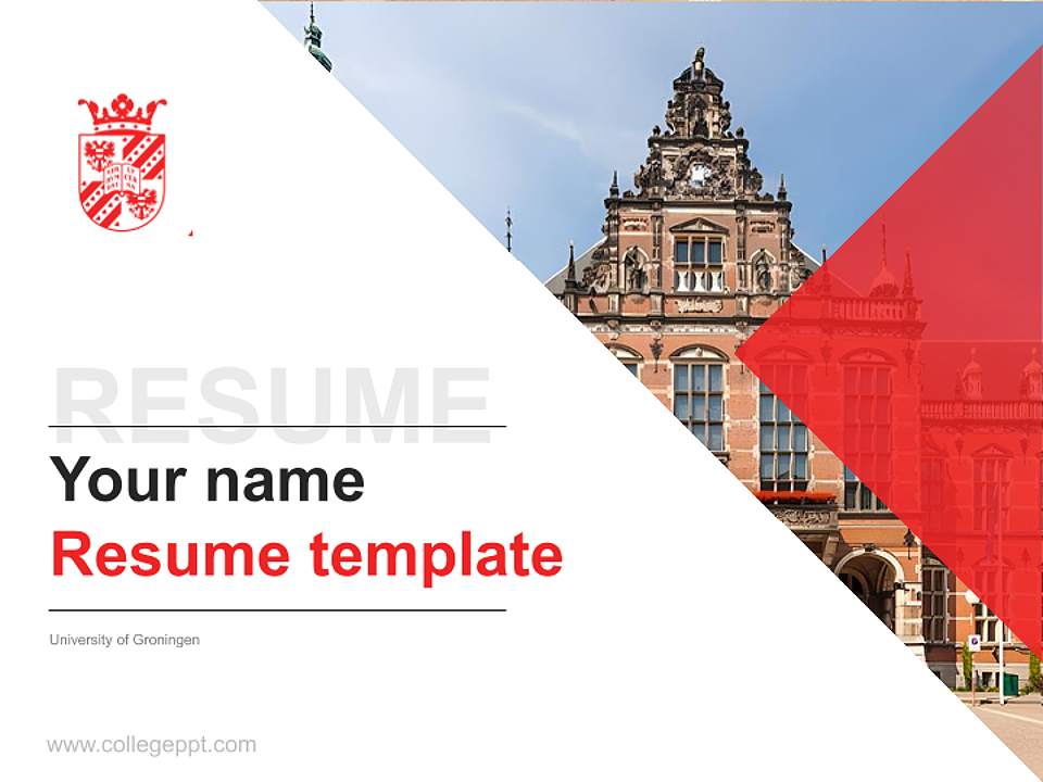 University of Groningen Resume PPT Template4:3 ratio PPT effect preview image5