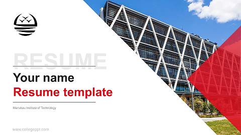 Manukau Institute of Technology Resume PPT Template