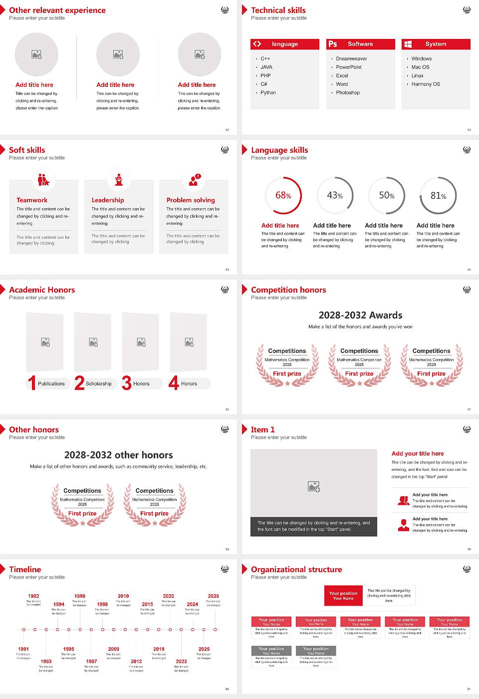 Manukau Institute of Technology Resume PPT Template16:9 ratio PPT effect preview image3