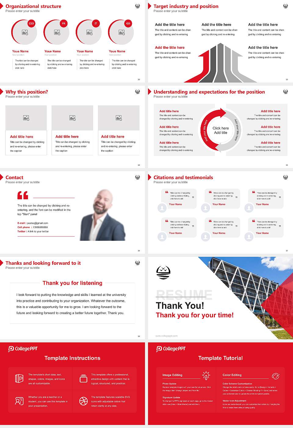 Manukau Institute of Technology Resume PPT Template16:9 ratio PPT effect preview image4