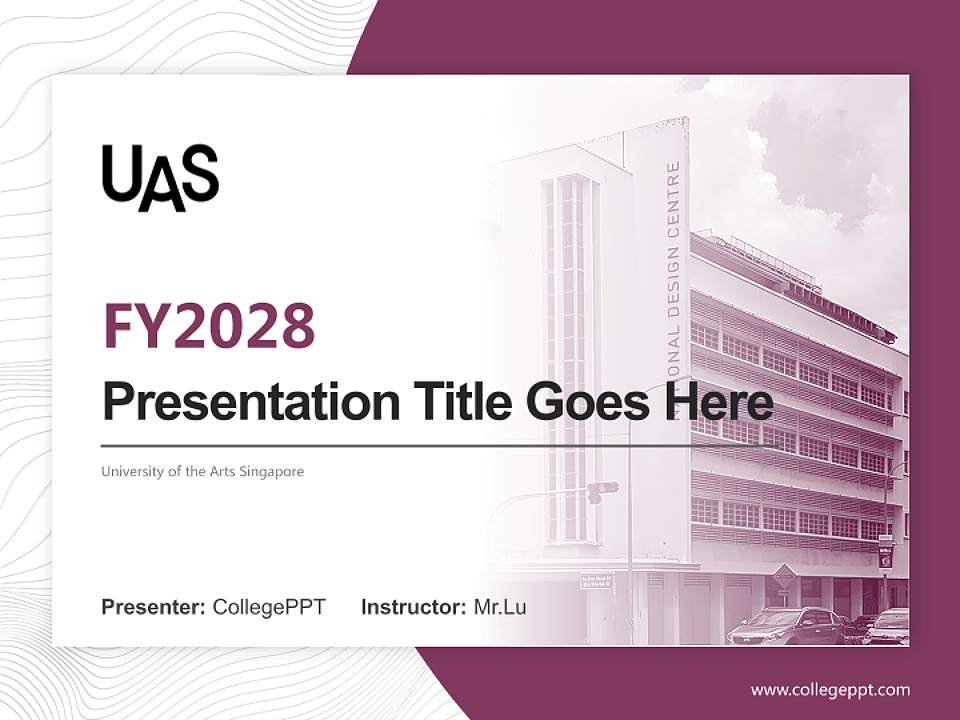 University of the Arts Singapore Academic Presentation/Research Findings Report PPT Template4:3 ratio PPT effect preview image5