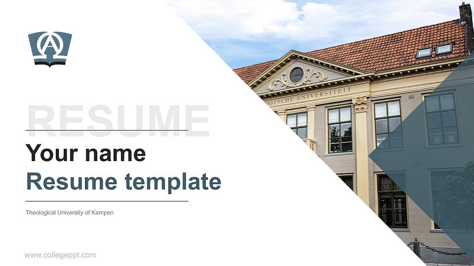 Theological University of Kampen Resume PPT Template16:9 ratio PPT effect preview image