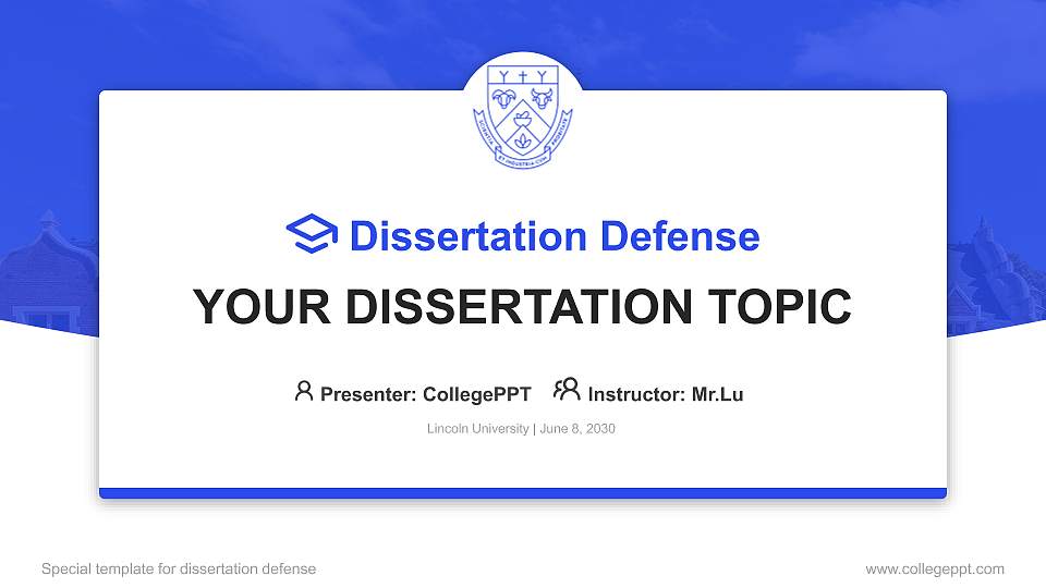 Lincoln University Graduation Thesis Defense PPT Template16:9 ratio PPT effect preview image