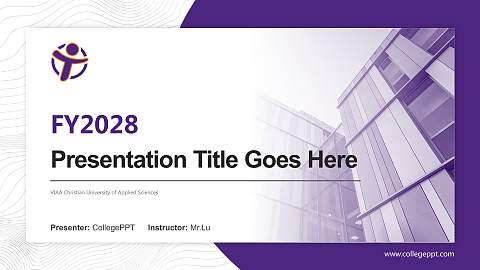 VIAA Christian University of Applied Sciences Academic Presentation/Research Findings Report PPT Template