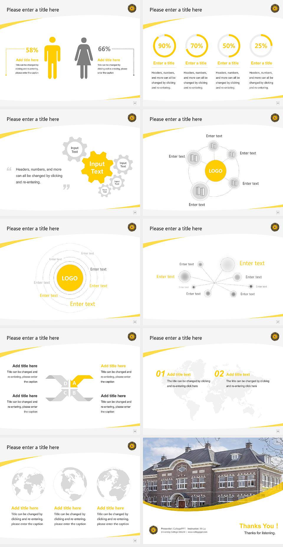 University College Utrecht Course/Courseware Creation PPT Template4:3 ratio PPT effect preview image4