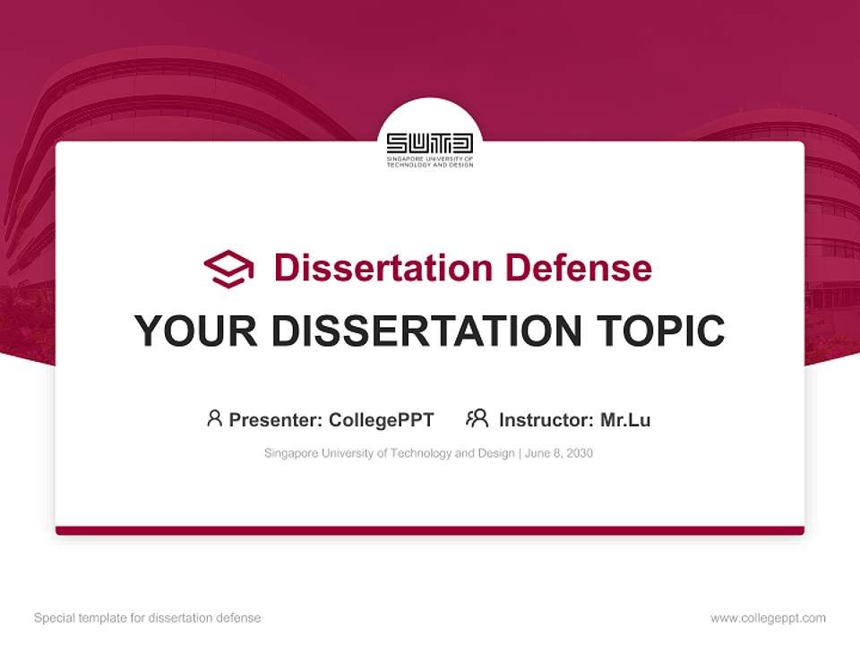 Singapore University of Technology and Design Graduation Thesis Defense PPT Template4:3 ratio PPT effect preview image7