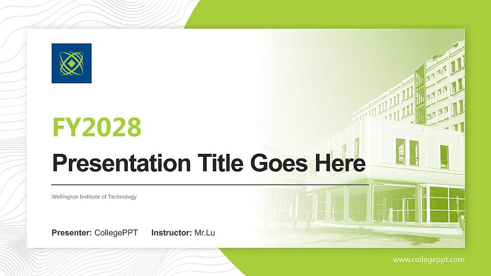 Wellington Institute of Technology Academic Presentation/Research Findings Report PPT Template16:9 ratio PPT effect preview image