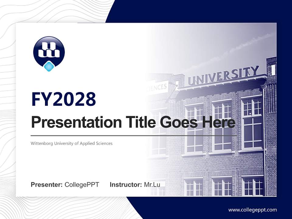 Wittenborg University of Applied Sciences Academic Presentation/Research Findings Report PPT Template4:3 ratio PPT effect preview image5