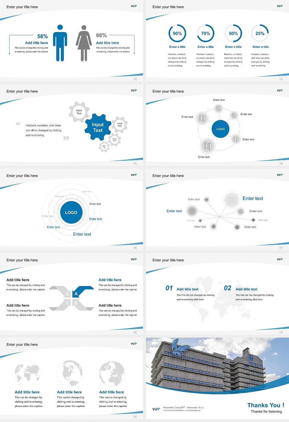 Vrije Universiteit Amsterdam Course/Courseware Creation PPT Template16:9 ratio PPT effect preview image4