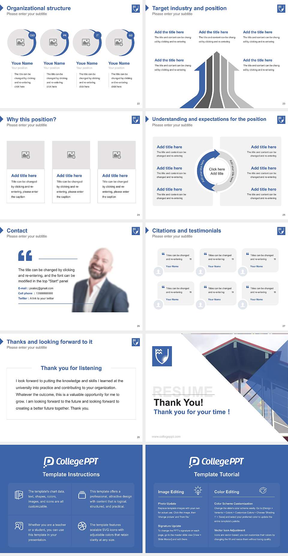 Eastern Institute of Technology Resume PPT Template4:3 ratio PPT effect preview image4