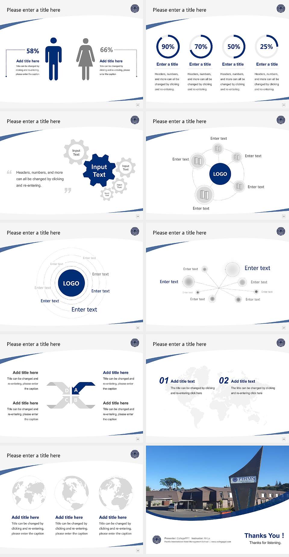 Pacific International Hotel Management School Course/Courseware Creation PPT Template4:3 ratio PPT effect preview image4