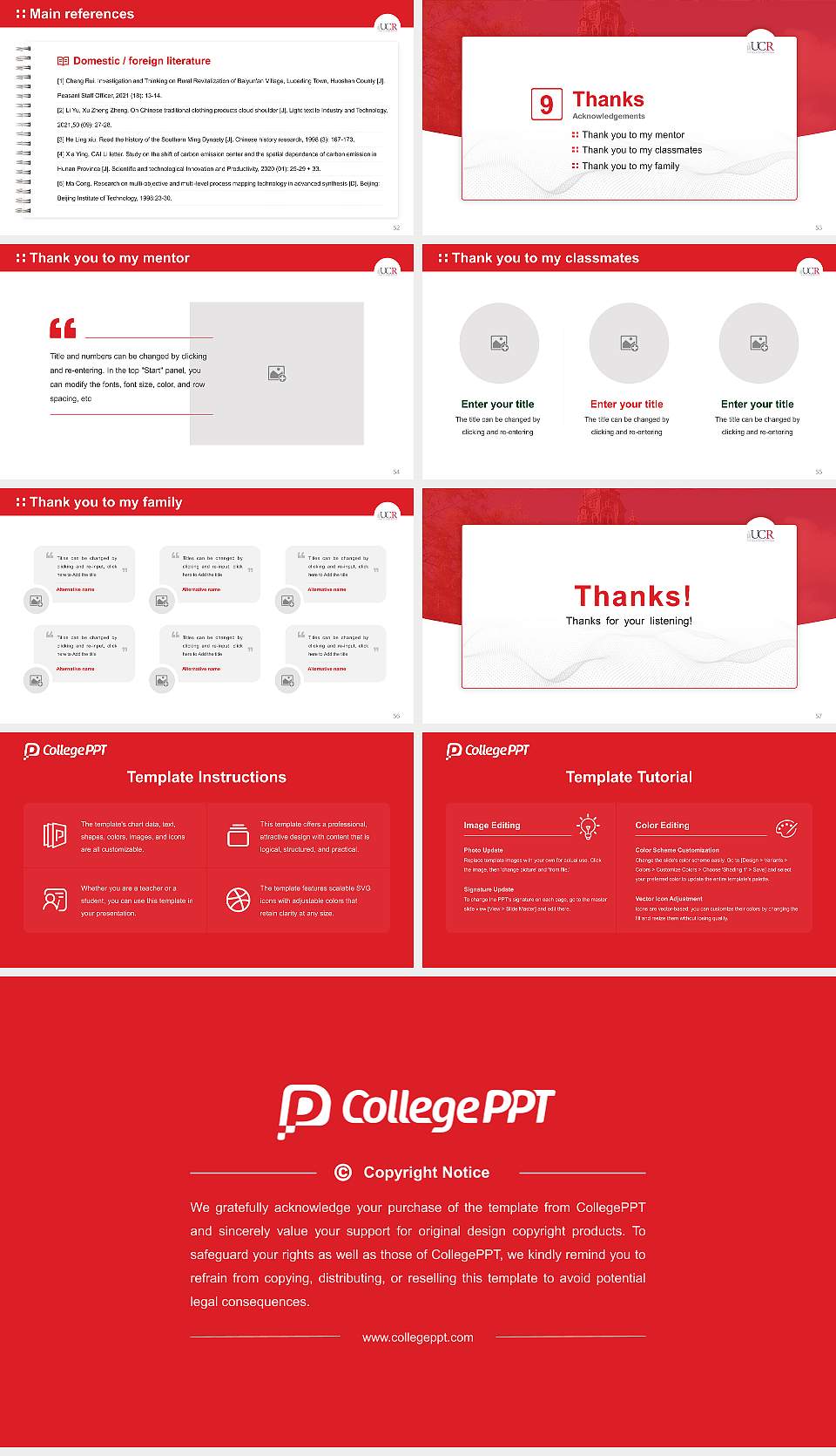 University College Roosevelt Graduation Thesis Defense PPT Template16:9 ratio PPT effect preview image7
