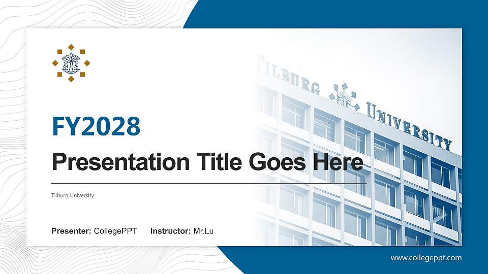 Tilburg University Academic Presentation/Research Findings Report PPT Template16:9 ratio PPT effect preview image