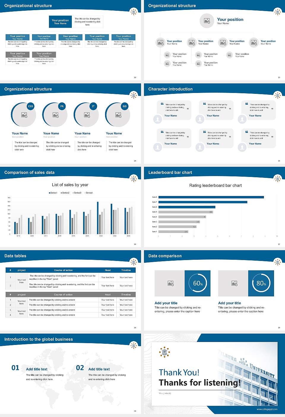 Tilburg University Academic Presentation/Research Findings Report PPT Template16:9 ratio PPT effect preview image4