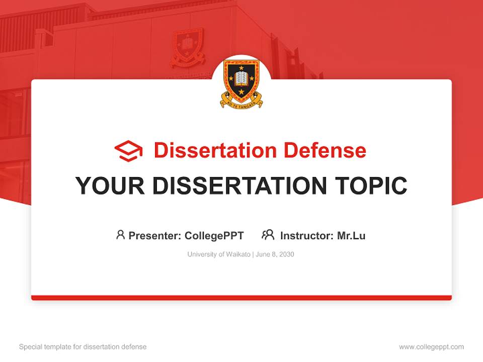 University of Waikato Graduation Thesis Defense PPT Template4:3 ratio PPT effect preview image7