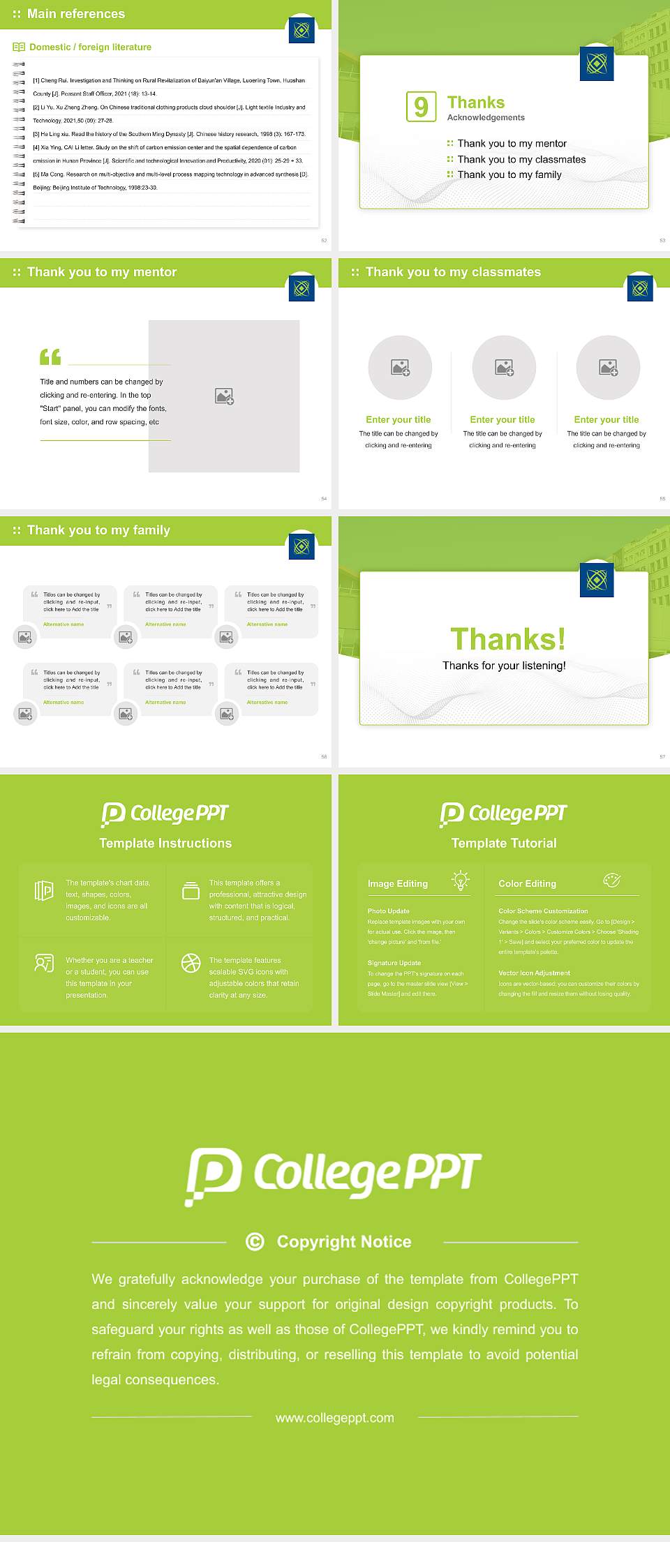 Wellington Institute of Technology Graduation Thesis Defense PPT Template4:3 ratio PPT effect preview image7