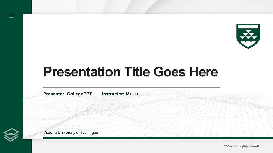 Victoria University of Wellington Thesis Proposal/Graduation Defense PPT Template16:9 ratio PPT effect preview image