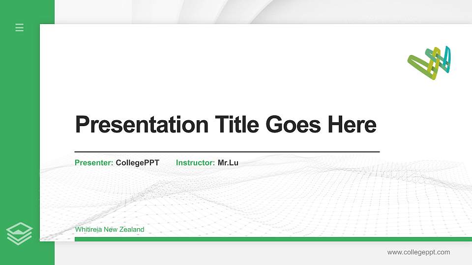 Whitireia New Zealand Thesis Proposal/Graduation Defense PPT Template16:9 ratio PPT effect preview image