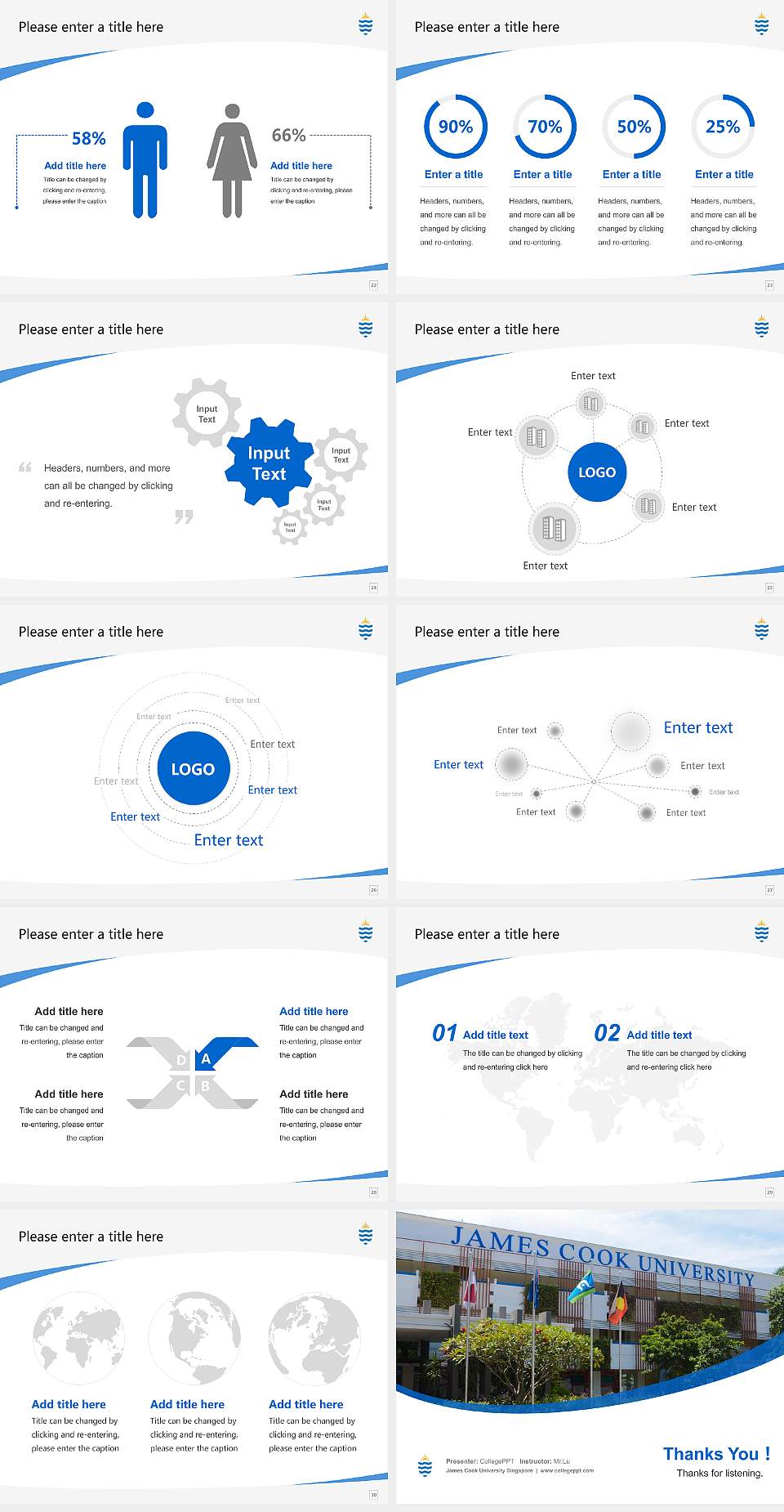 James Cook University Singapore Course/Courseware Creation PPT Template4:3 ratio PPT effect preview image4