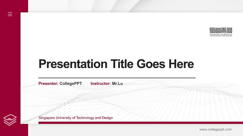 Singapore University of Technology and Design Thesis Proposal/Graduation Defense PPT Template16:9 ratio PPT effect preview image
