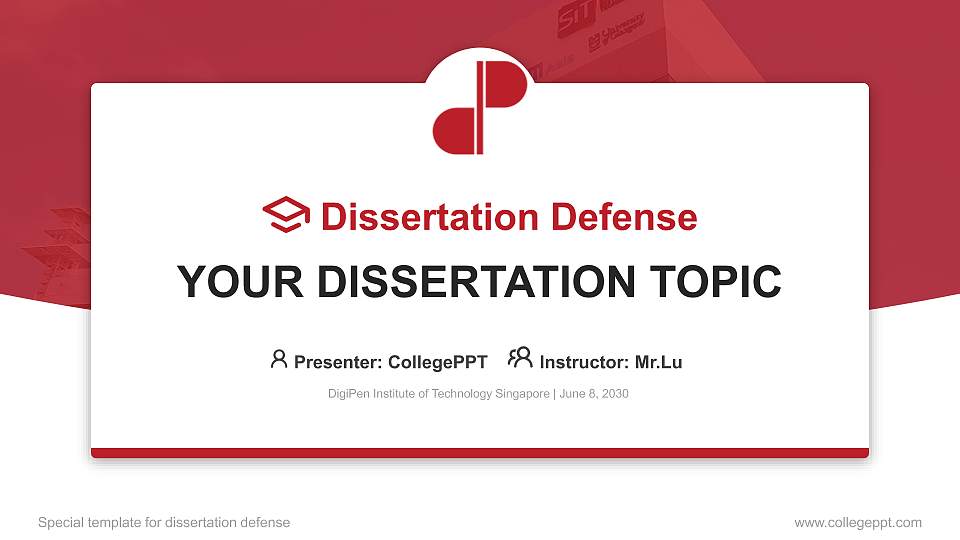DigiPen Institute of Technology Singapore Graduation Thesis Defense PPT Template16:9 ratio PPT effect preview image