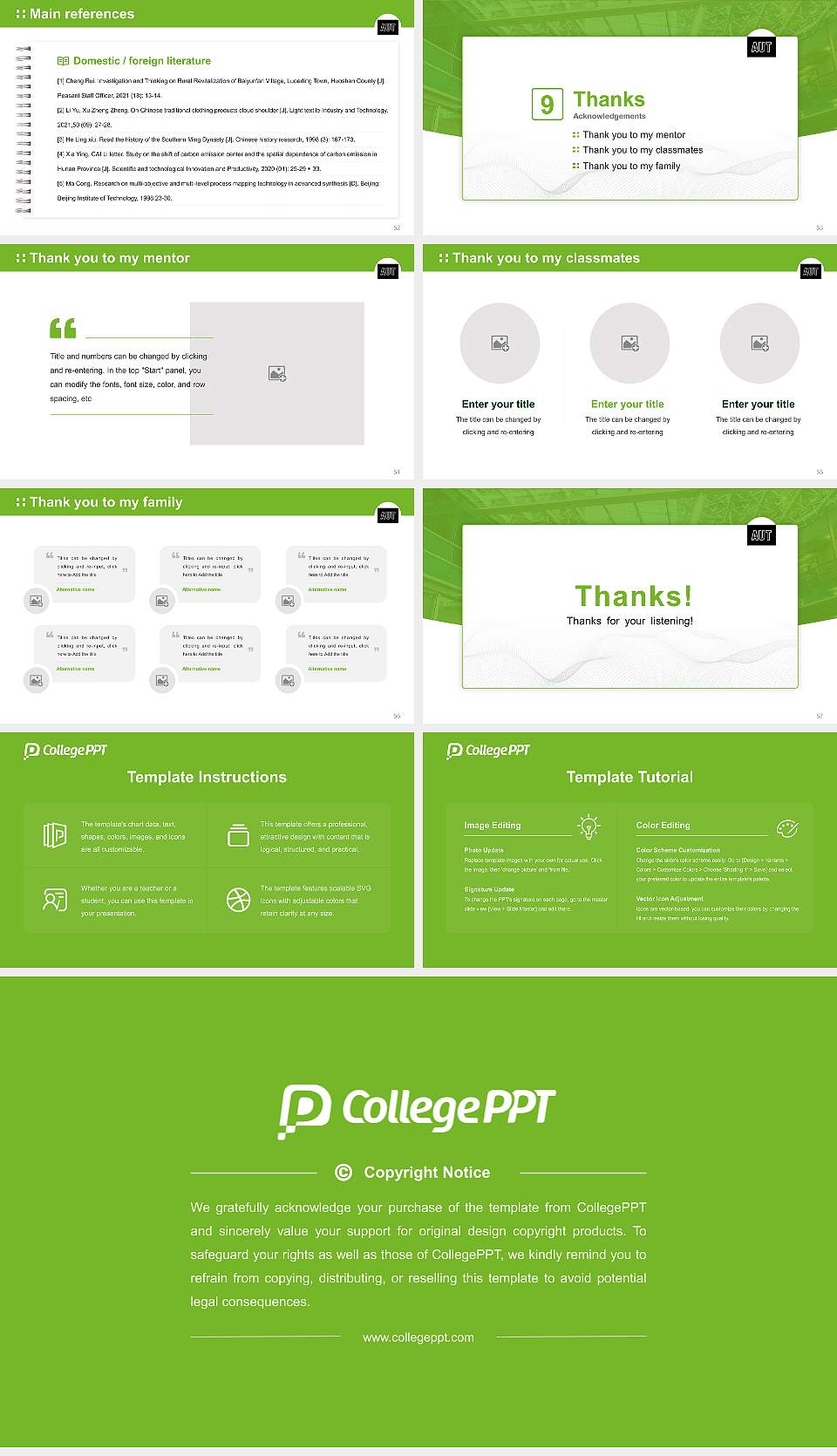 Auckland University of Technology Graduation Thesis Defense PPT Template16:9 ratio PPT effect preview image7