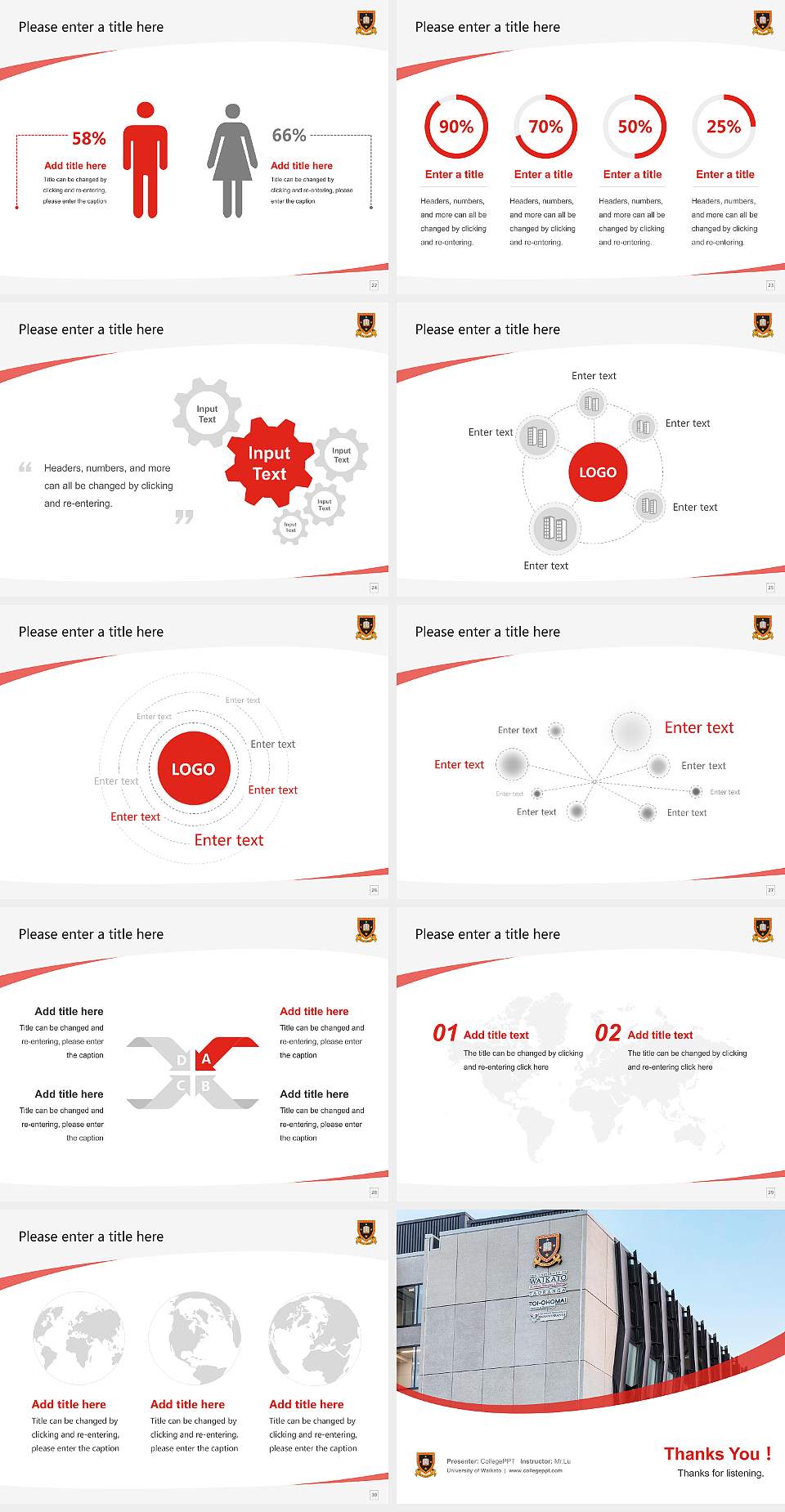 University of Waikato Course/Courseware Creation PPT Template4:3 ratio PPT effect preview image4