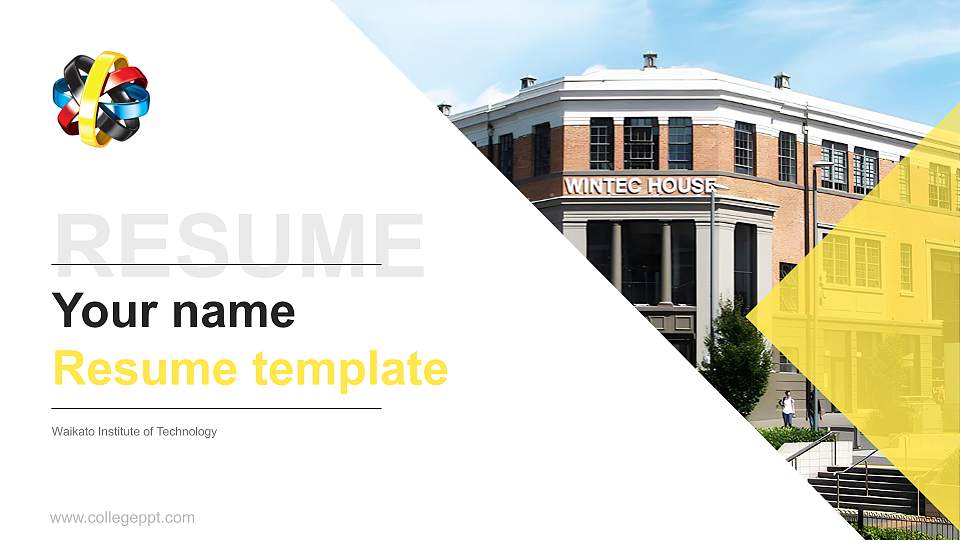Waikato Institute of Technology Resume PPT Template16:9 ratio PPT effect preview image