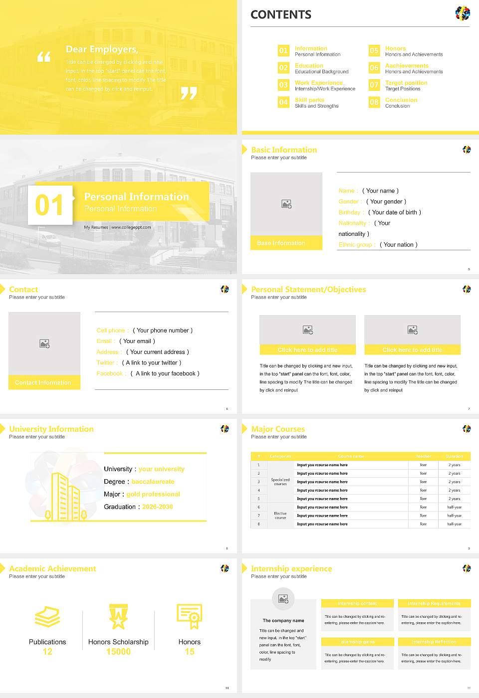 Waikato Institute of Technology Resume PPT Template16:9 ratio PPT effect preview image2