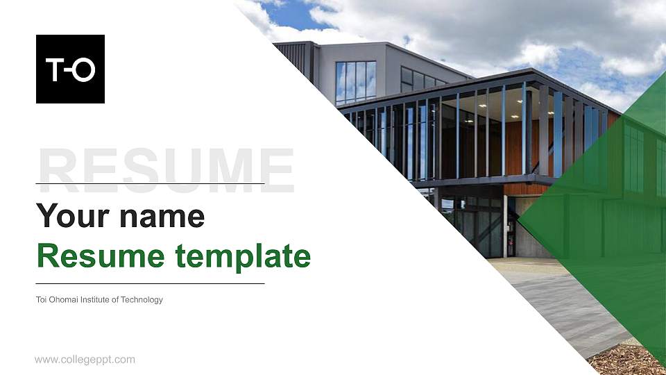 Toi Ohomai Institute of Technology Resume PPT Template16:9 ratio PPT effect preview image