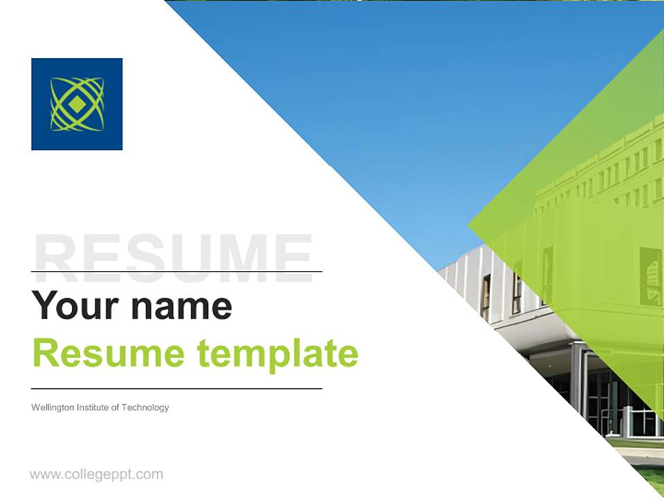 Wellington Institute of Technology Resume PPT Template4:3 ratio PPT effect preview image5
