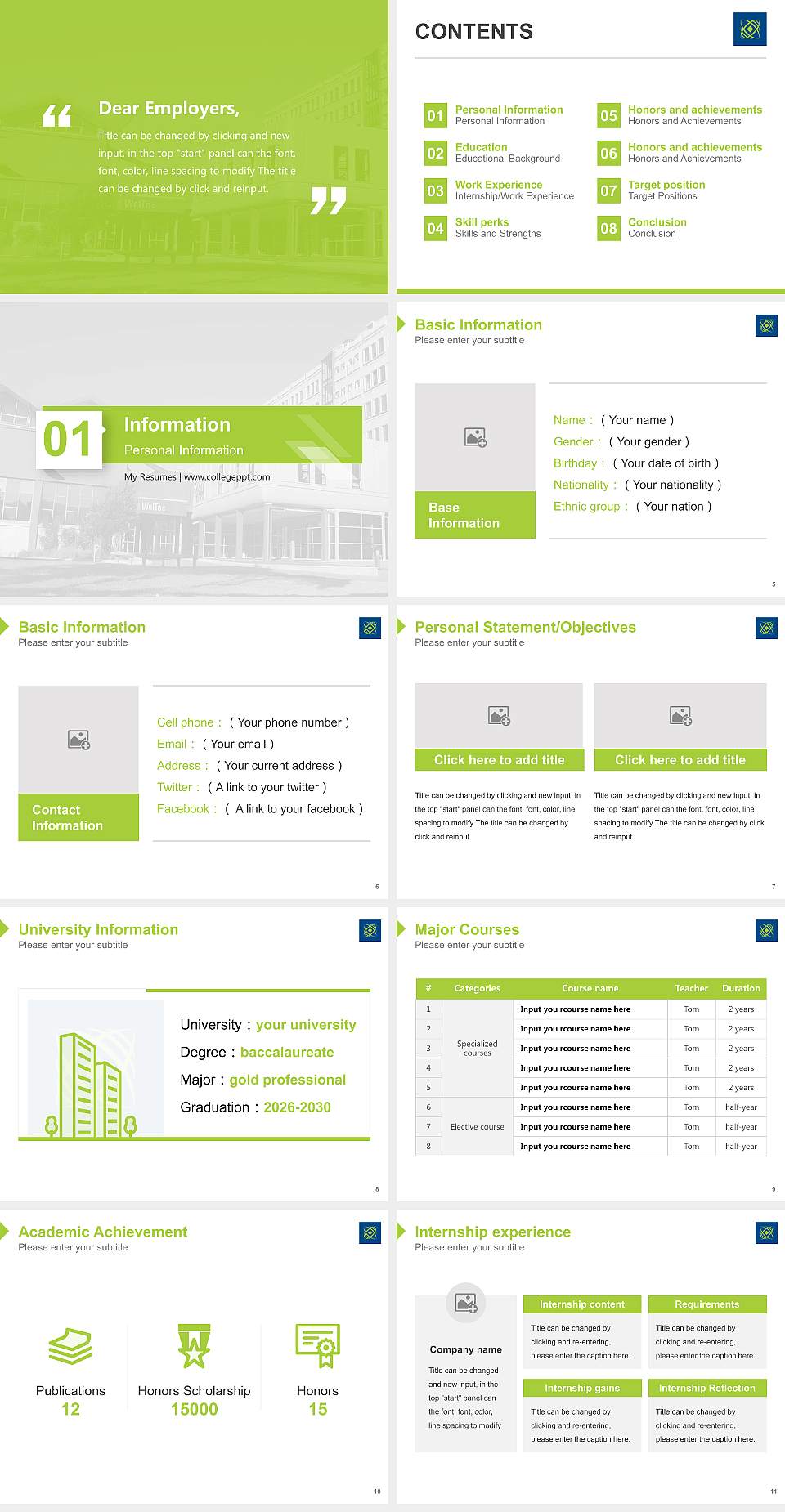 Wellington Institute of Technology Resume PPT Template4:3 ratio PPT effect preview image2