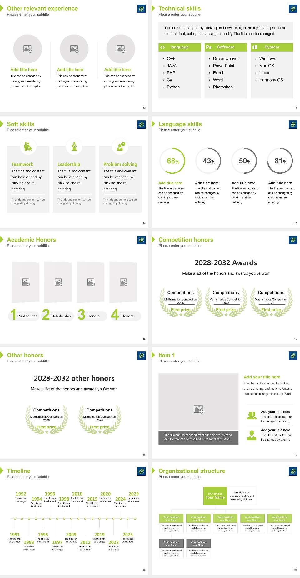 Wellington Institute of Technology Resume PPT Template4:3 ratio PPT effect preview image3