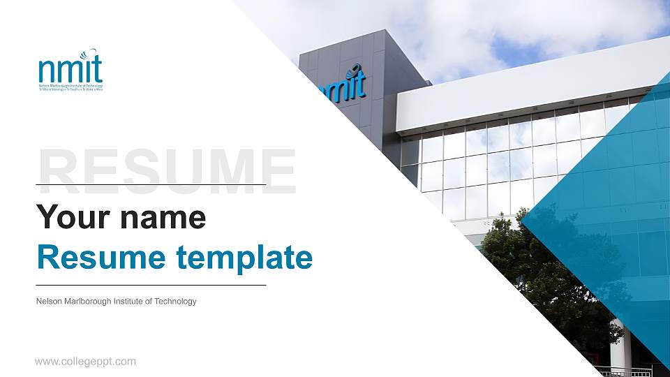 Nelson Marlborough Institute of Technology Resume PPT Template16:9 ratio PPT effect preview image