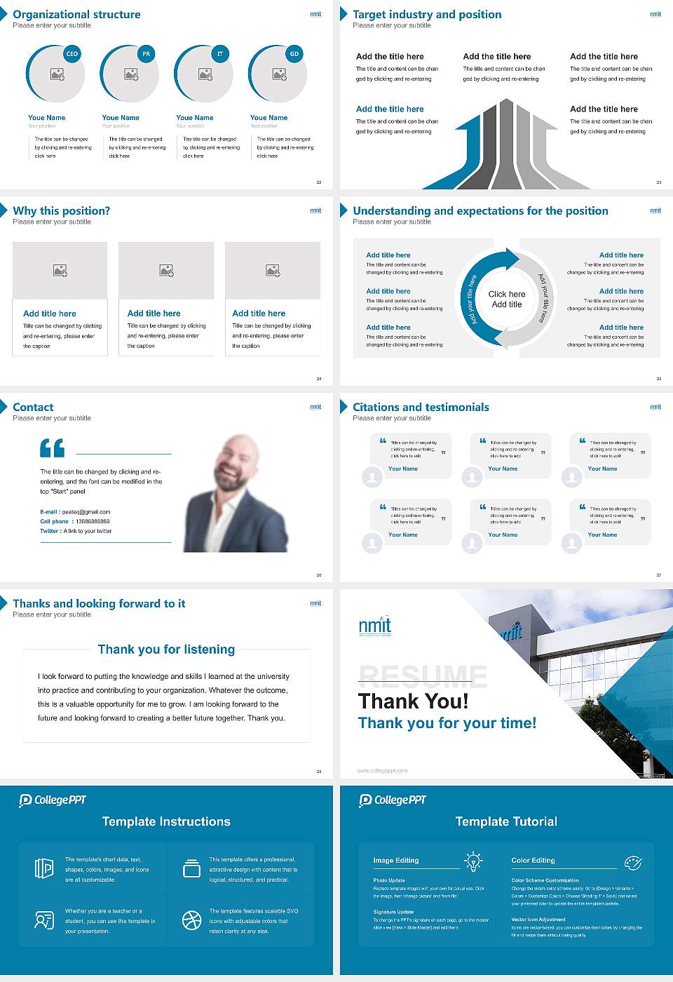 Nelson Marlborough Institute of Technology Resume PPT Template16:9 ratio PPT effect preview image4