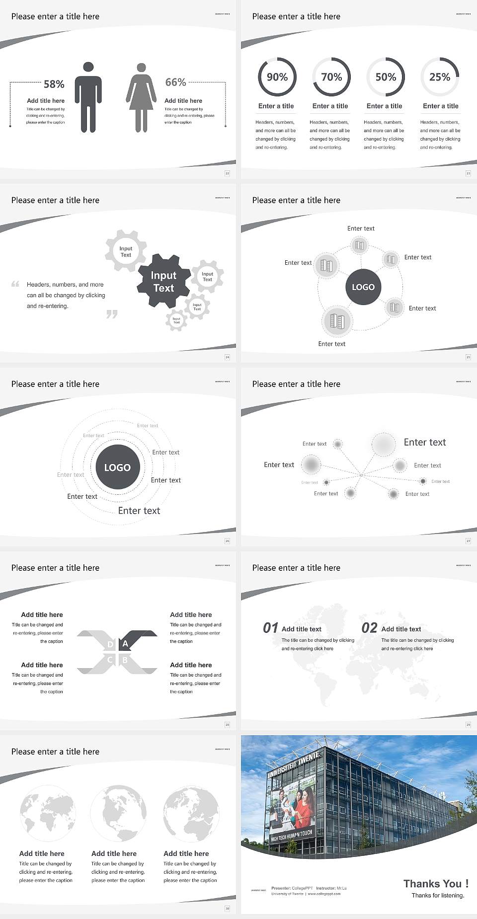 University of Twente Course/Courseware Creation PPT Template4:3 ratio PPT effect preview image4