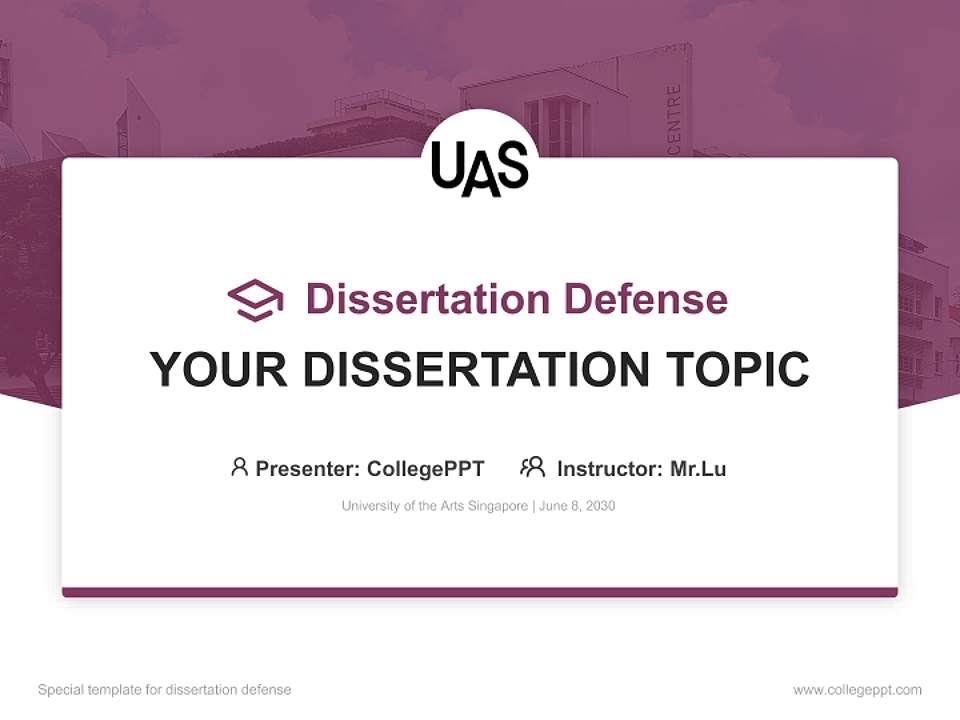 University of the Arts Singapore Graduation Thesis Defense PPT Template4:3 ratio PPT effect preview image7