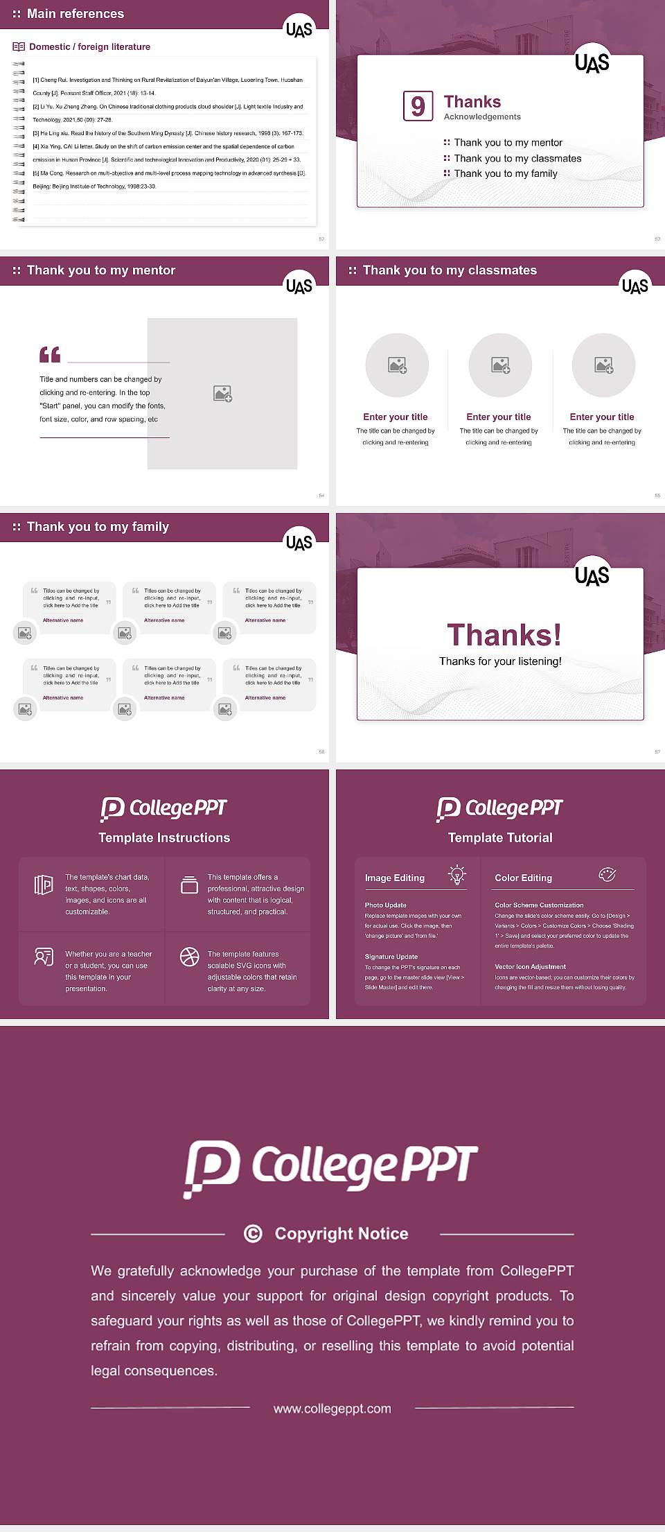University of the Arts Singapore Graduation Thesis Defense PPT Template4:3 ratio PPT effect preview image7