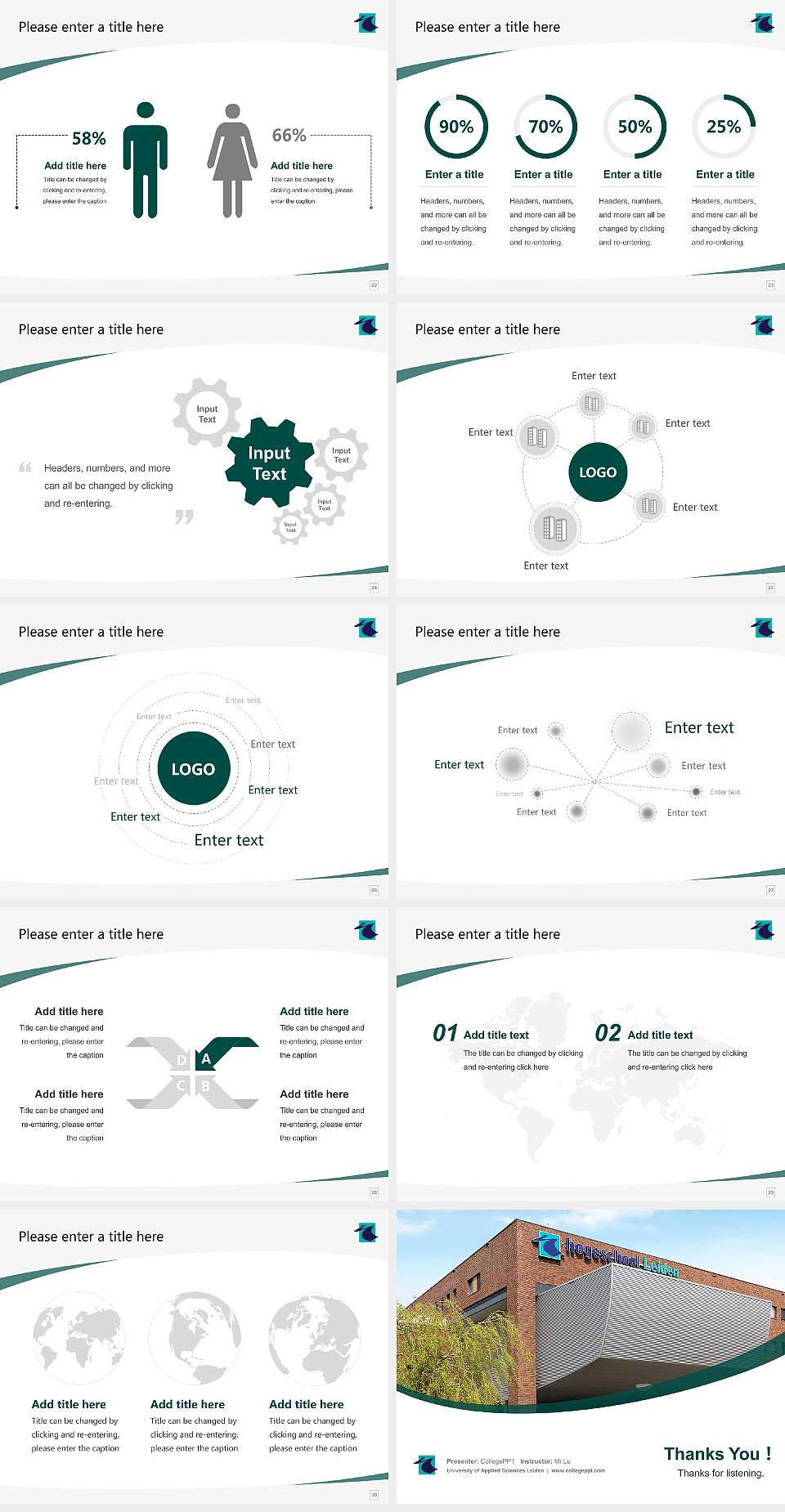 University of Applied Sciences Leiden Course/Courseware Creation PPT Template4:3 ratio PPT effect preview image4