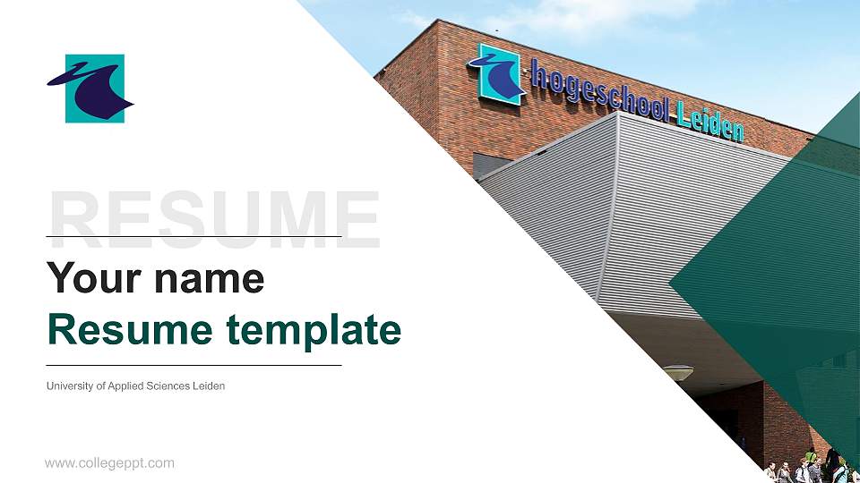 University of Applied Sciences Leiden Resume PPT Template16:9 ratio PPT effect preview image